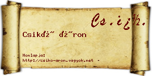 Csikó Áron névjegykártya